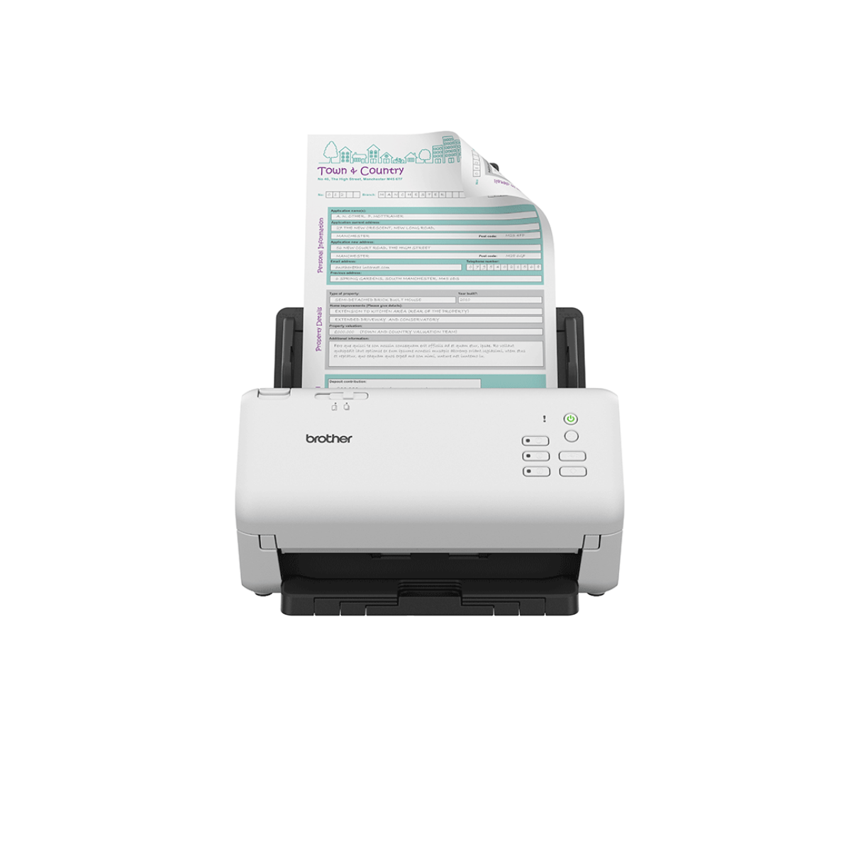 Brother ADS4550W Scanner desktop A4 con touchscreen, rete wireless e cablata