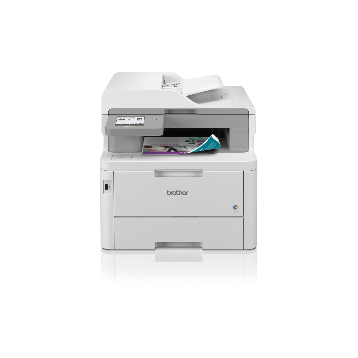 Brother MFC-L8390CDW Stampante multifunzione LED a colori 4 in 1 compatta con stampa e scansione duplex, rete cablata, wireless, NFC per autenticazione e display touchscreen a colori da 8.8 cm
