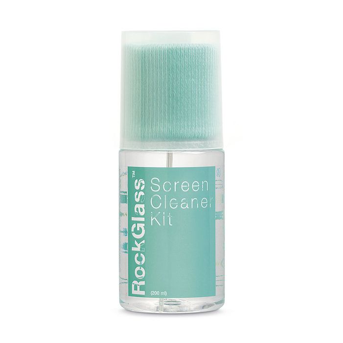 RockGlass - Kit di pulizia flacone da 200 ml e panno in microfibra 15 x 15 cm