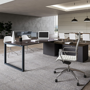 VISTA Scrivania da ufficio con piano in legno e coppia gambe ad anello P80